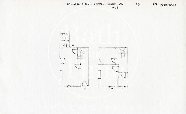 Floor plans, 9, Ballance Street, Bath c.1970