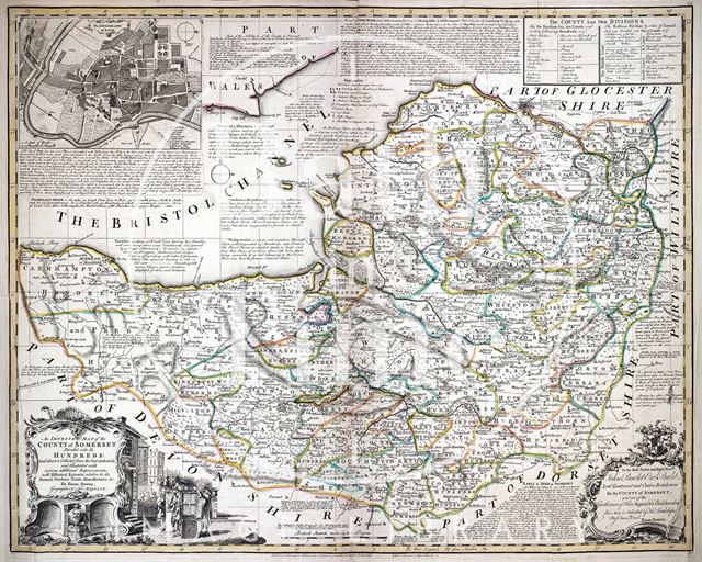 An Improved Map of the County of Somerset Divided into its Hundreds c.1750