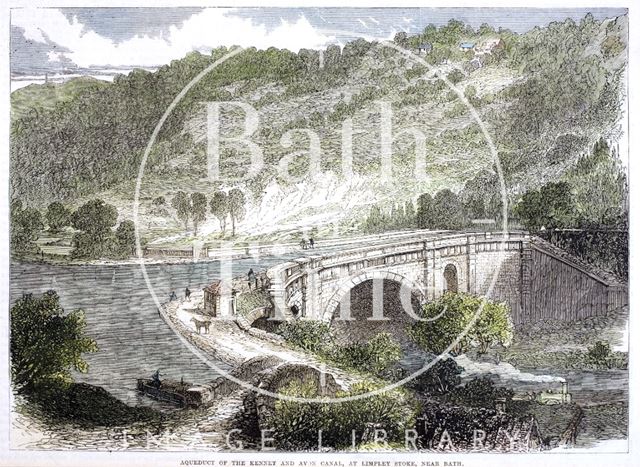 Aqueduct of the Kennet and Avon Canal at Dundas, Monkton Combe 1864