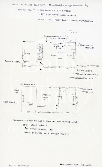 Floor plans, 18, Wellsway, Bath 1968