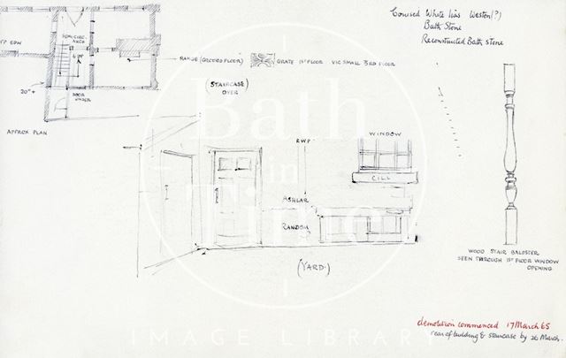 Rear of 5, Beauford Square, Bath 1965