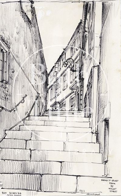 Steps to Broad Street Place (previously Gracious Court) from 35, Walcot Street, Bath 1964