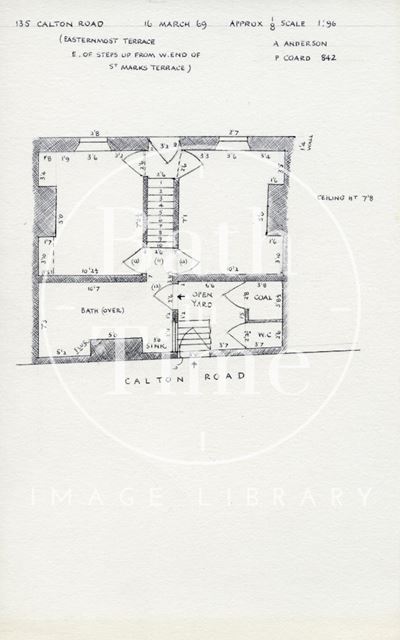 Ground floor plan, 135, Calton Road, Bath 1969