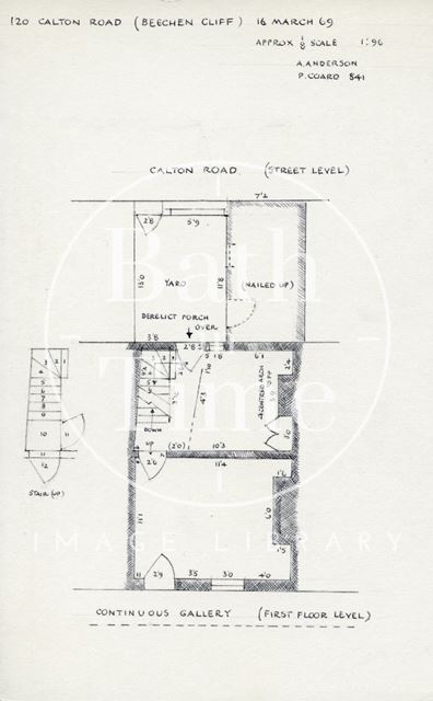 Ground floor plan, 120, Calton Road, Bath 1969