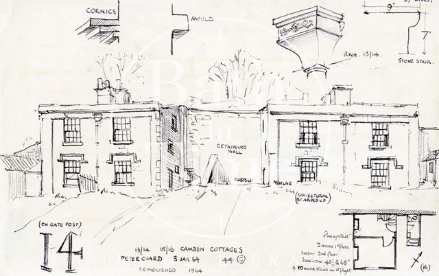 13 to 16, Camden Cottages, Upper Hedgemead Road, Walcot, Bath 1964