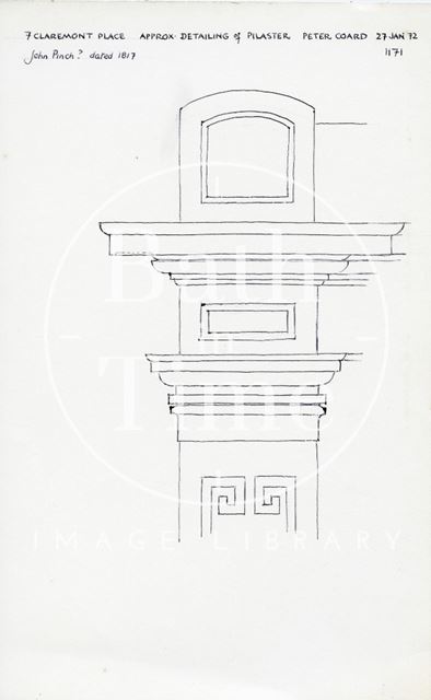 Pilaster detail, 7, Claremont Place, Bath 1972