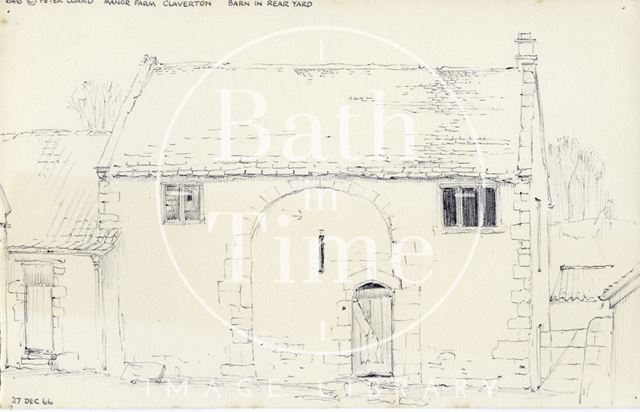 Barn in rear yard, Manor Farm, Claverton 1966