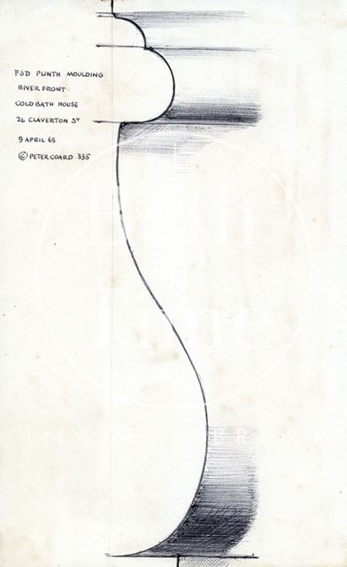 Plinth moulding, Cold Bath House, 26b & 26c, Claverton Street, Bath 1965