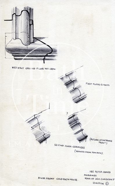 Details at rear of Cold Bath House, 26b & 26c, Claverton Street, Bath 1964