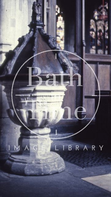 Old font, Bath Abbey 1963