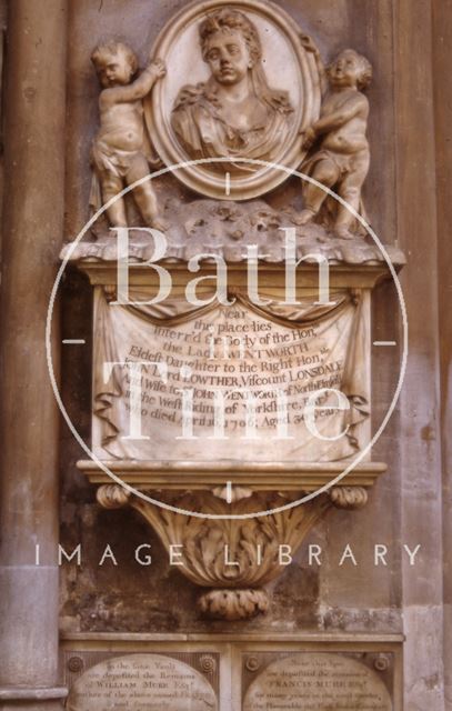 Memorial to Lady Wentworth, Bath Abbey c.1963