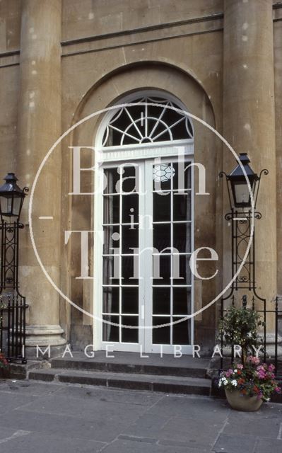 The Pump Room doors, Abbey Church Yard, Bath 1983