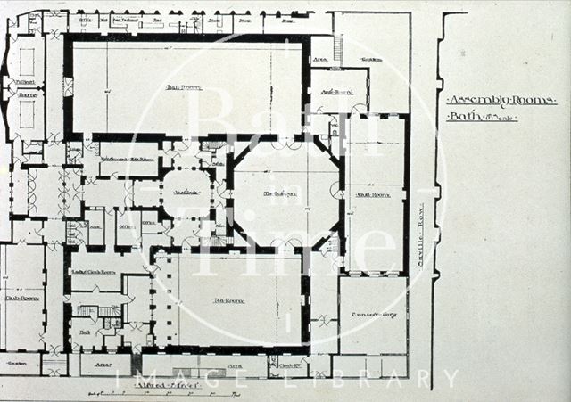 Assembly Rooms plan, Bath 1950s-1980s