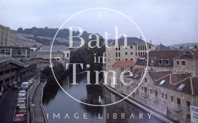 River Avon behind Grove Street, Bath 1984