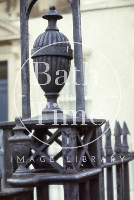 Detail of gateway ironwork, Beauford Square, Bath 1967