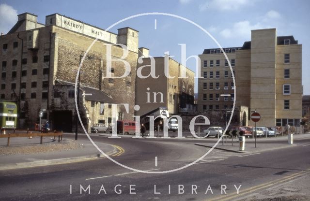 Baird's Maltings and Broad Quay Car Park, Bath 1973