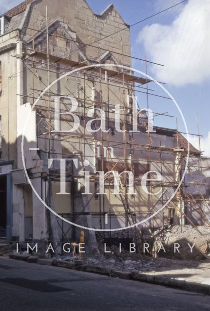 Demolition in Broad Street to create Saracen Street, Bath 1970