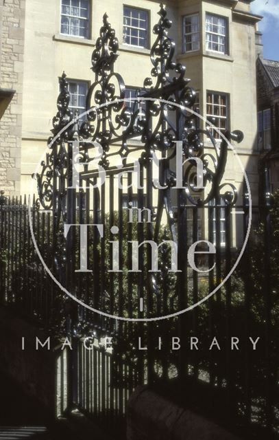 Garden railings and gate, Chapel Court, Bath 1967