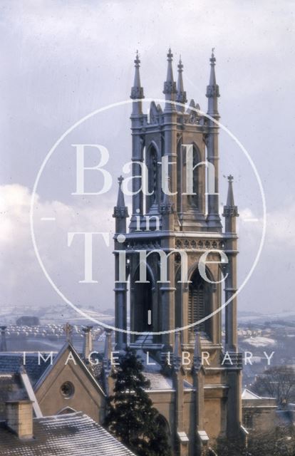 St. Stephen's Church tower, Lansdown, Bath 1971