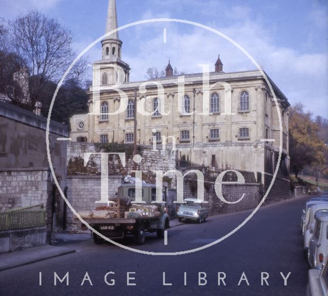 St. Swithin's Church from Walcot Street, Bath 1964