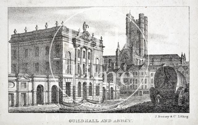 Guildhall and Abbey, Bath 1823