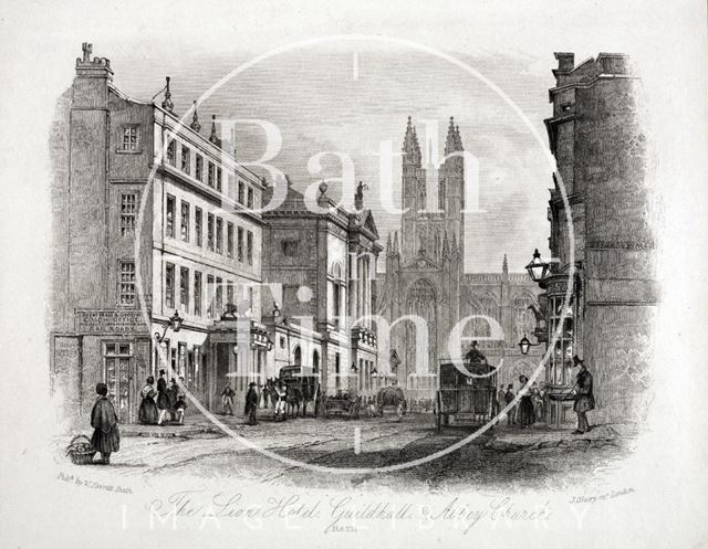 The White Lion Hotel, Guildhall and Abbey Church, High Street, Bath 1850