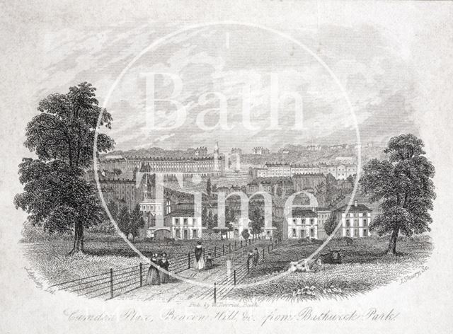 Camden Place (now Camden Crescent), Beacon Hill &c. from Bathwick Park, Bath c.1850