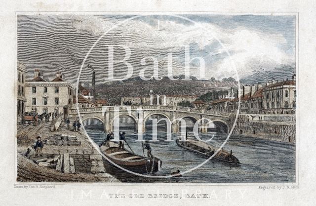 The Old Bridge, Bath 1829