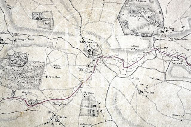 Plan of the intended Bristol Junction Canal from Wootton Bassett to Bristol Docks 1811 - detail