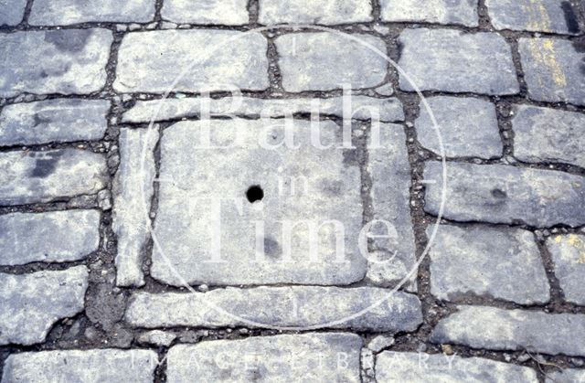 Coal hole cover, Trim Street?, Bath 1973