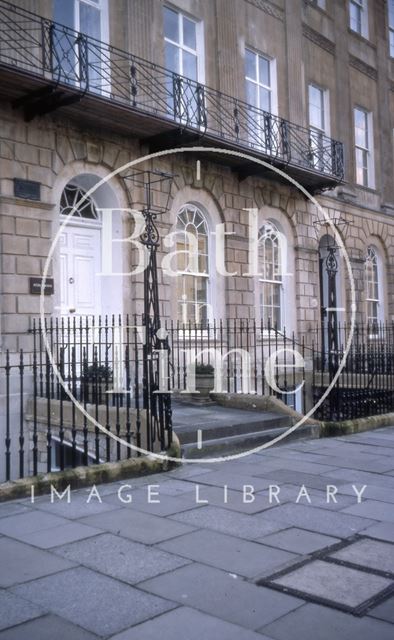 Doorway with lampholders, 59, Great Pulteney Street, Bath 1977