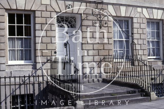 Overthrow lampholder, 74, Great Pulteney Street, Bath 1979