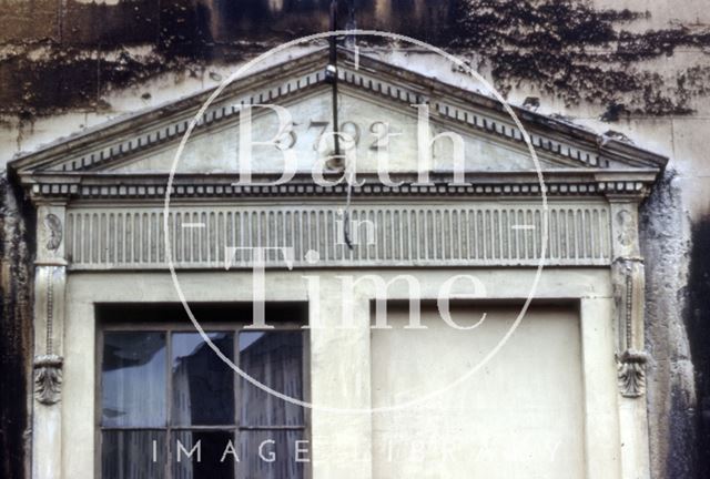 Window with Masonic date, Brown's Garage, 25, Grove Street, Bath 1967