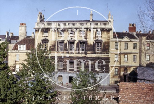 Old prison, Grove Street looking across the River Avon, Bath 1965