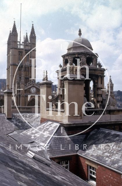 Abbey from the Guildhall roof, High Street, Bath 1970