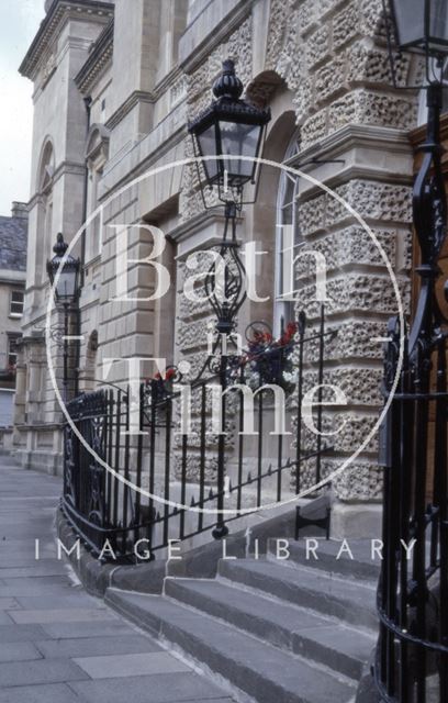 Central doorway steps, Guildhall, High Street, Bath 1980