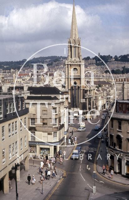 Northgate Street from Guildhall roof, Bath 1970