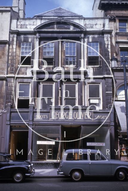 George Oliver's boot and shoe shop, 24, High Street, Bath 1964