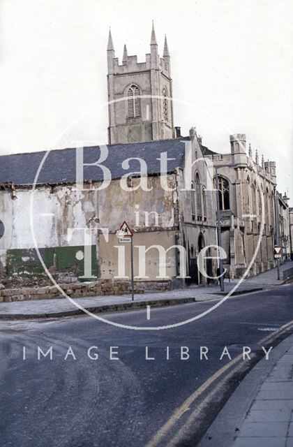 Christ Church Hall and Christ Church, Julian Road, Bath 1974