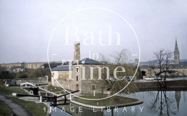 The Kennet and Avon Canal lock and road bridge, Widcombe, Bath 1987