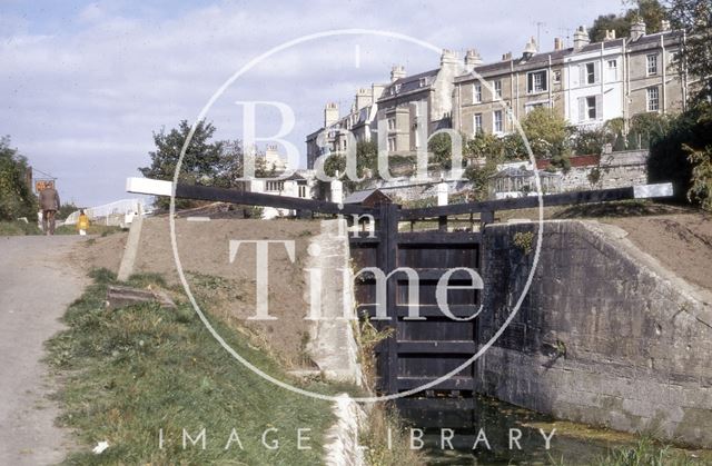 The Kennet and Avon Canal approaching second lock, Widcombe, Bath 1972