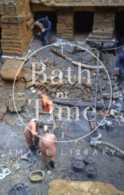 Excavations to Roman reservoir, King's Bath, Bath 1980