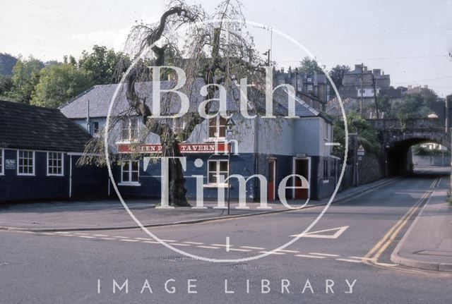 Westmoreland Road and Green Park Tavern, 45, Lower Bristol Road, Bath 1975