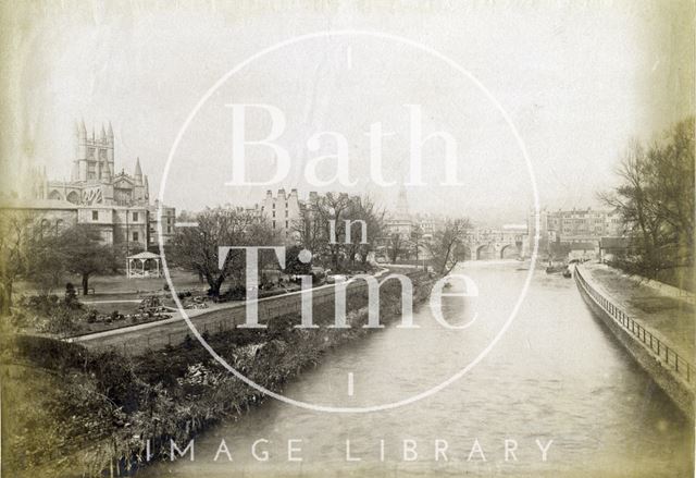 Bath Abbey and River Avon from North Parade Bridge 1889