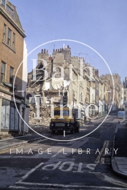 Demolition of the west side of Morford Street, Bath 1972