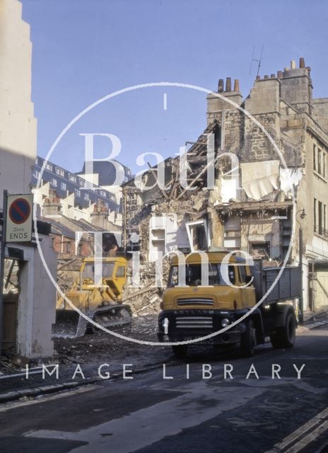 Demolition of the west side of Morford Street, Bath 1972