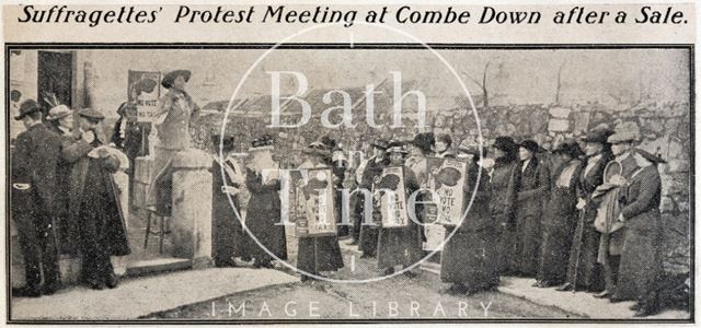 Suffragettes Protest Meeting at Combe Down, Bath after a Sale c.1913