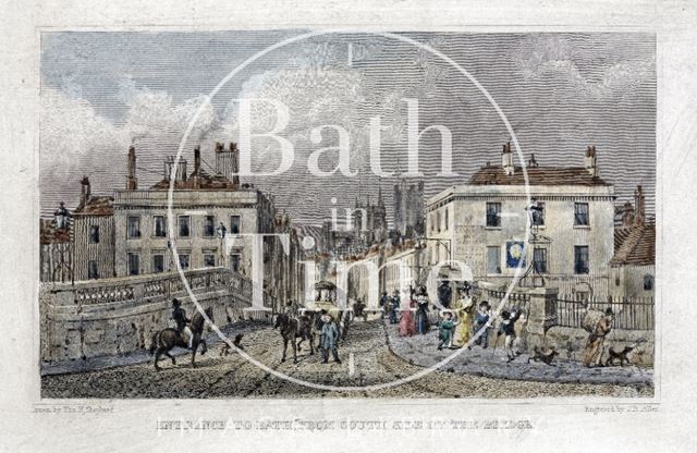 Entrance to Bath, from South Side of the Bridge 1829