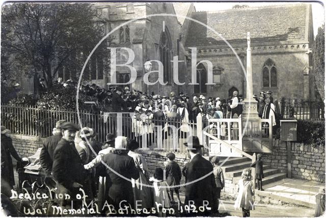 Dedication of War Memorial, Northend, Batheaston 1920