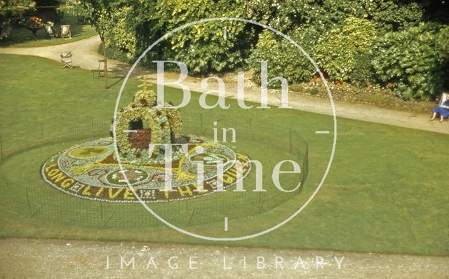 Coronation flower bed, Parade Gardens, Bath 1953